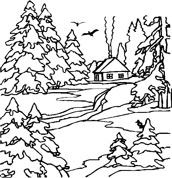 Dessin à colorier: Paysage (Nature et saisons) #165759 - Coloriages à Imprimer Gratuits