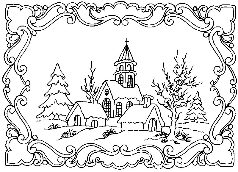 Coloriage gratuit Paysage #165833 de la collection Nature et saisons à imprimer