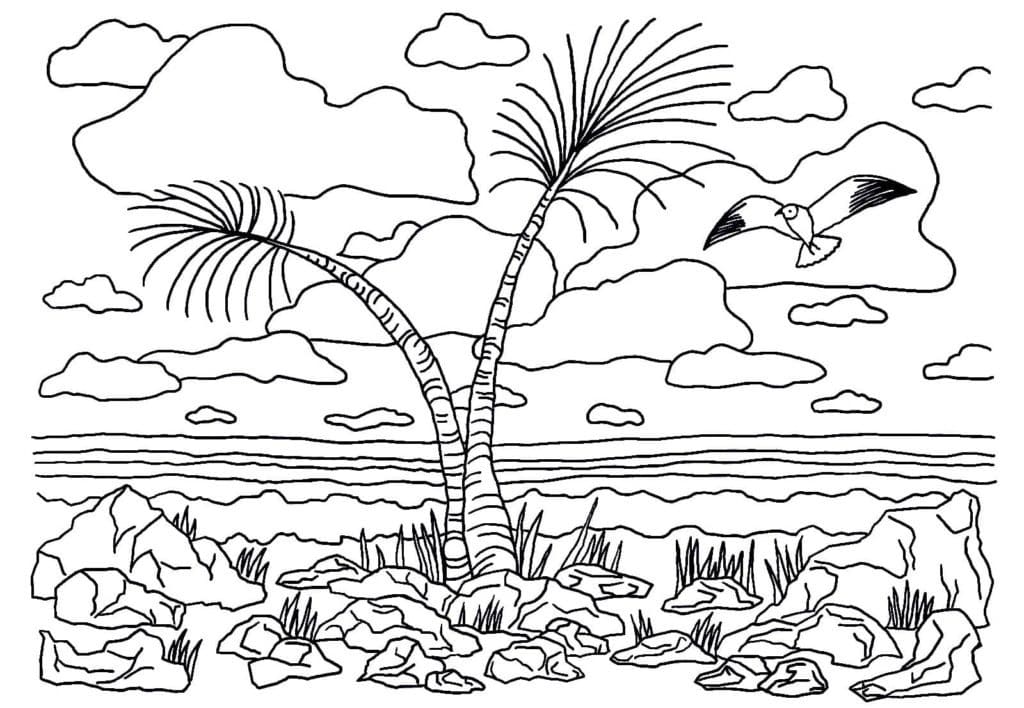 Coloriage gratuit Paysage #193975 de la collection Nature et saisons à imprimer