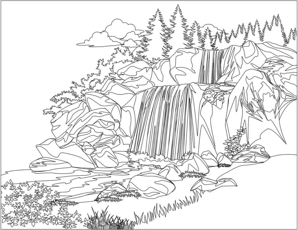 Coloriage Paysage #193983 à imprimer gratuitement, extrait de la collection Nature et saisons