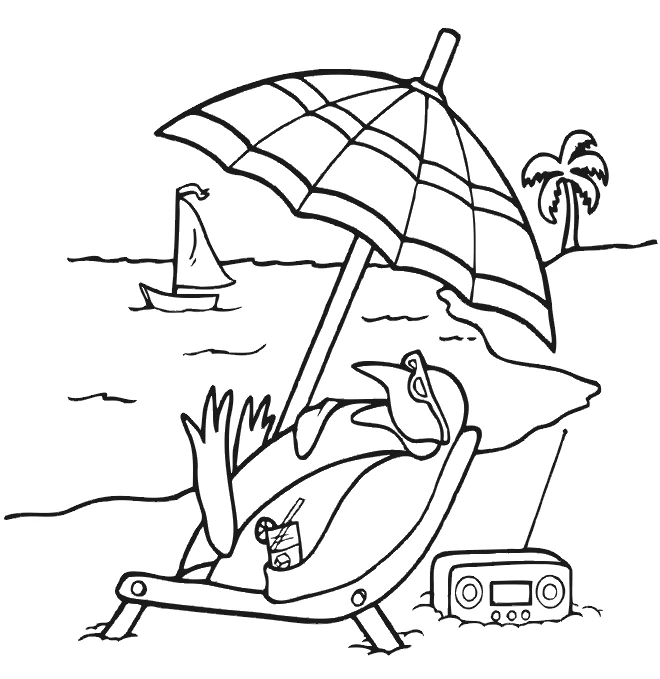 Joli coloriage Plage #159073 de la collection Nature et saisons, prêt à imprimer pour petits et grands