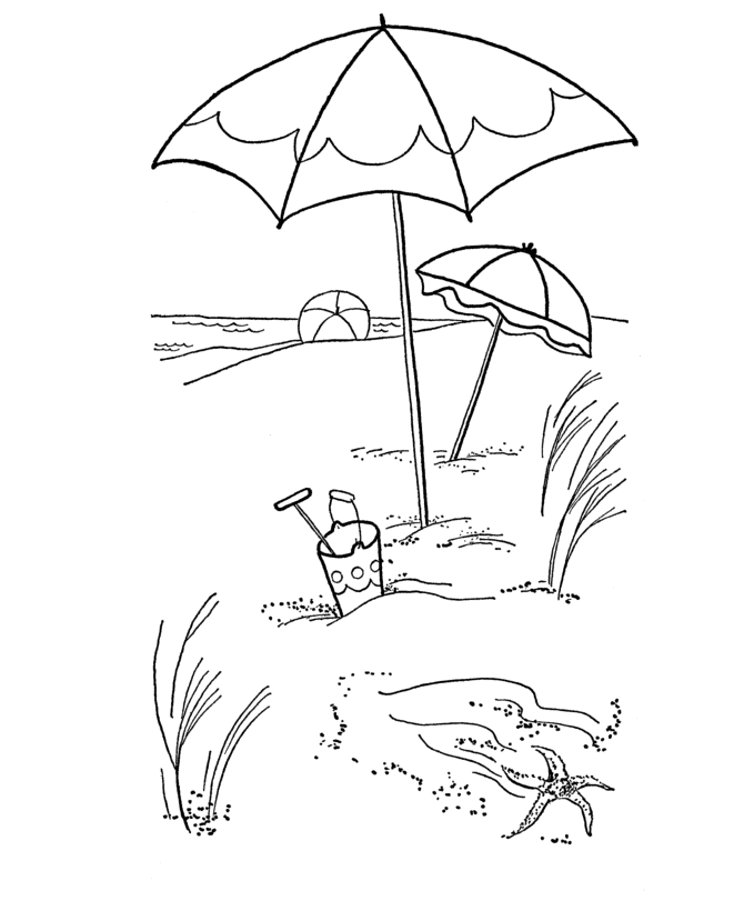 Coloriage gratuit Plage #159109 de la collection Nature et saisons à imprimer