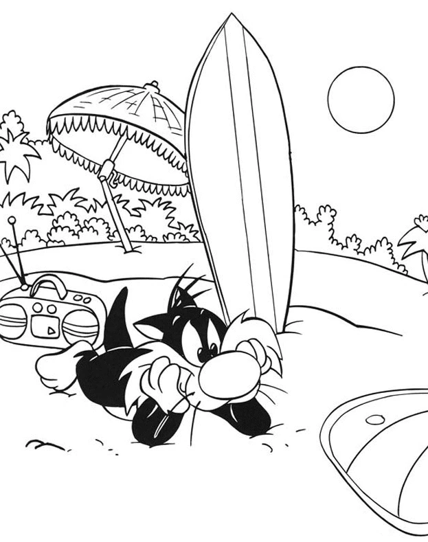 Coloriage à imprimer Plage #159134 de la série Nature et saisons, gratuit pour enfants et adultes