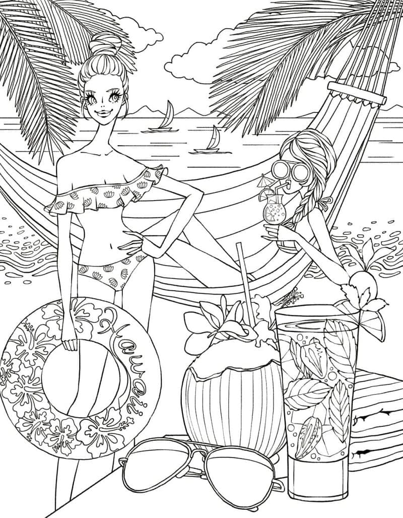Coloriage à imprimer Plage #191867 de la série Nature et saisons, gratuit pour enfants et adultes
