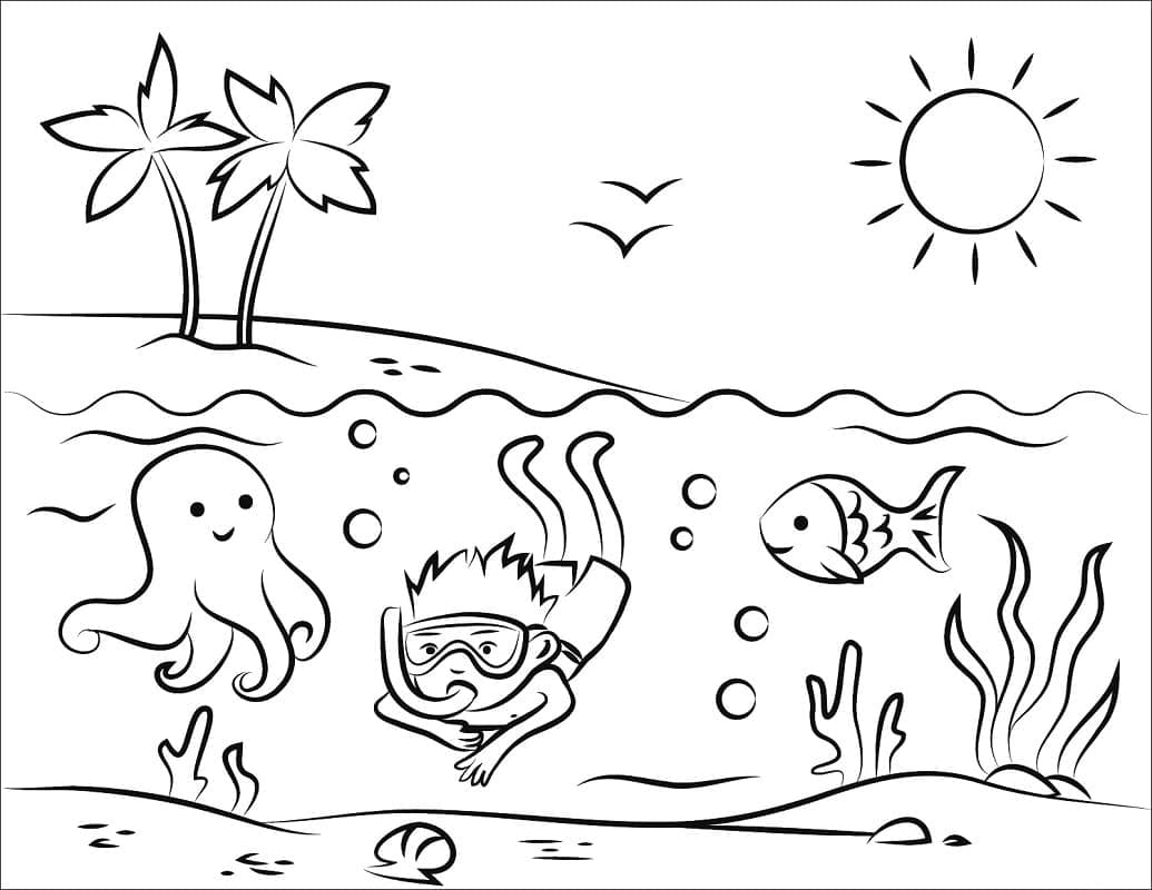 Coloriage à imprimer Plage #191872 de la série Nature et saisons, gratuit pour enfants et adultes Coloriage à imprimer Plage #191872 de la série Nature et saisons, gratuit pour enfants et adultes