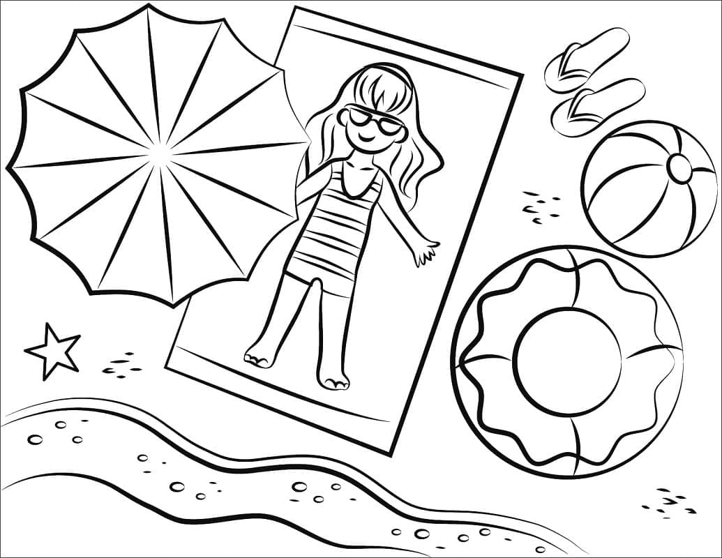 Coloriage gratuit Plage #191875 de la collection Nature et saisons à imprimer