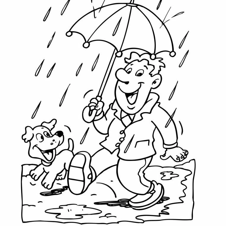 Coloriage gratuit Pluie #158203 de la collection Nature et saisons à imprimer