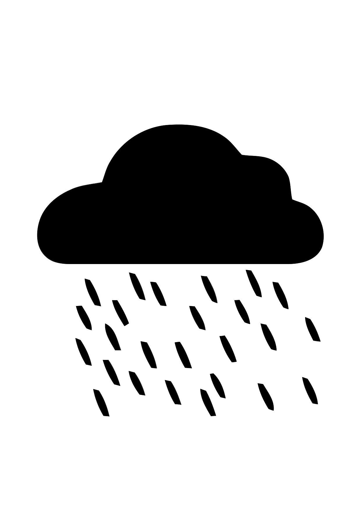 Illustration au trait Pluie #158231 de la collection Nature et saisons à colorier gratuitement
