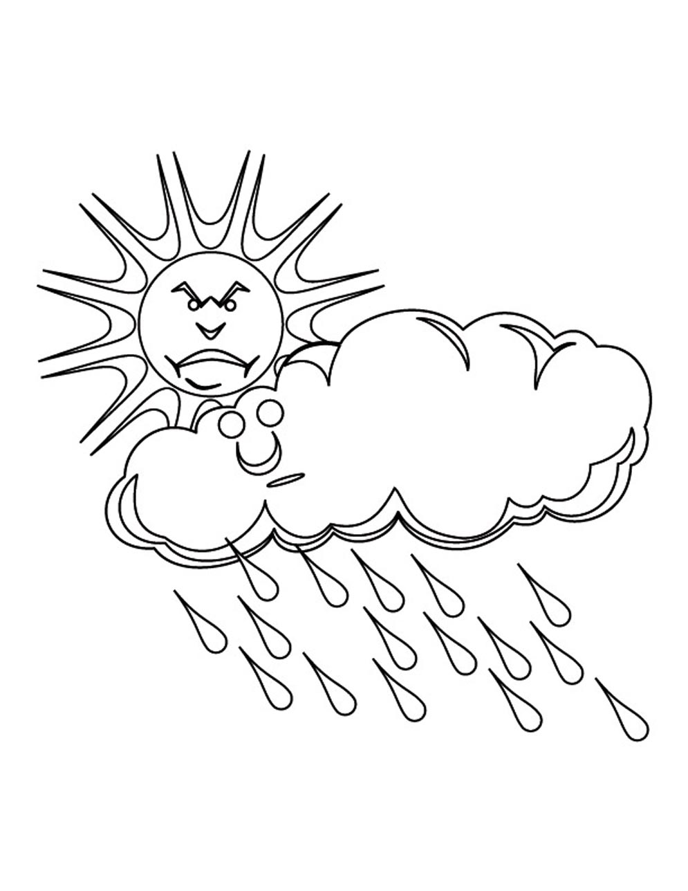 Dessin à colorier: Pluie (Nature et saisons) #158268 - Coloriages à Imprimer Gratuits