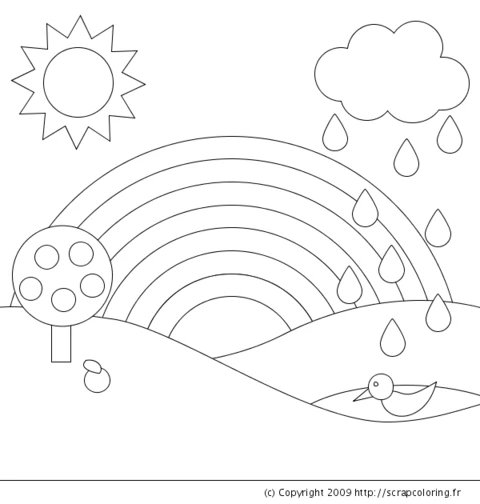 Dessin à colorier: Pluie (Nature et saisons) #158294 - Coloriages à Imprimer Gratuits