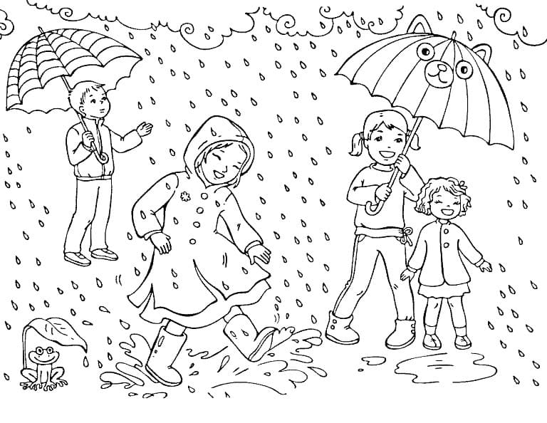 Coloriage gratuit Pluie #193792 de la collection Nature et saisons à imprimer