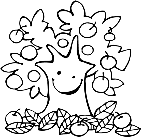 Dessin à colorier: Pommier (Nature et saisons) #163574 - Coloriages à Imprimer Gratuits