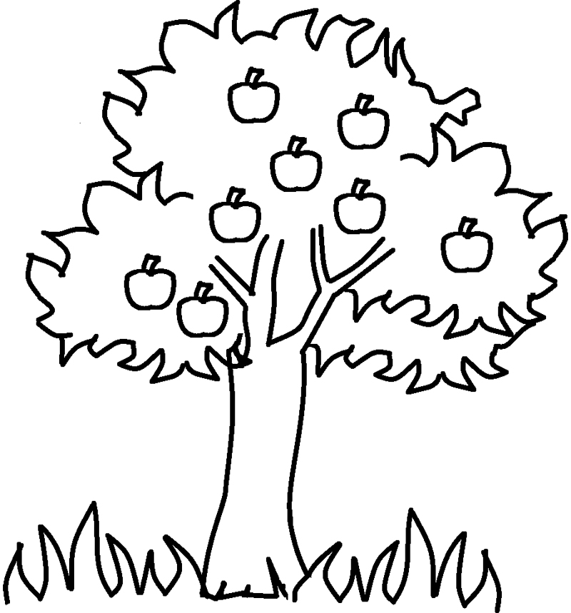 Dessin à colorier: Pommier (Nature et saisons) #163738 - Coloriages à Imprimer Gratuits