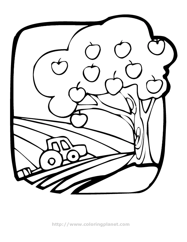Coloriage gratuit Pommier #163750 de la collection Nature et saisons à imprimer