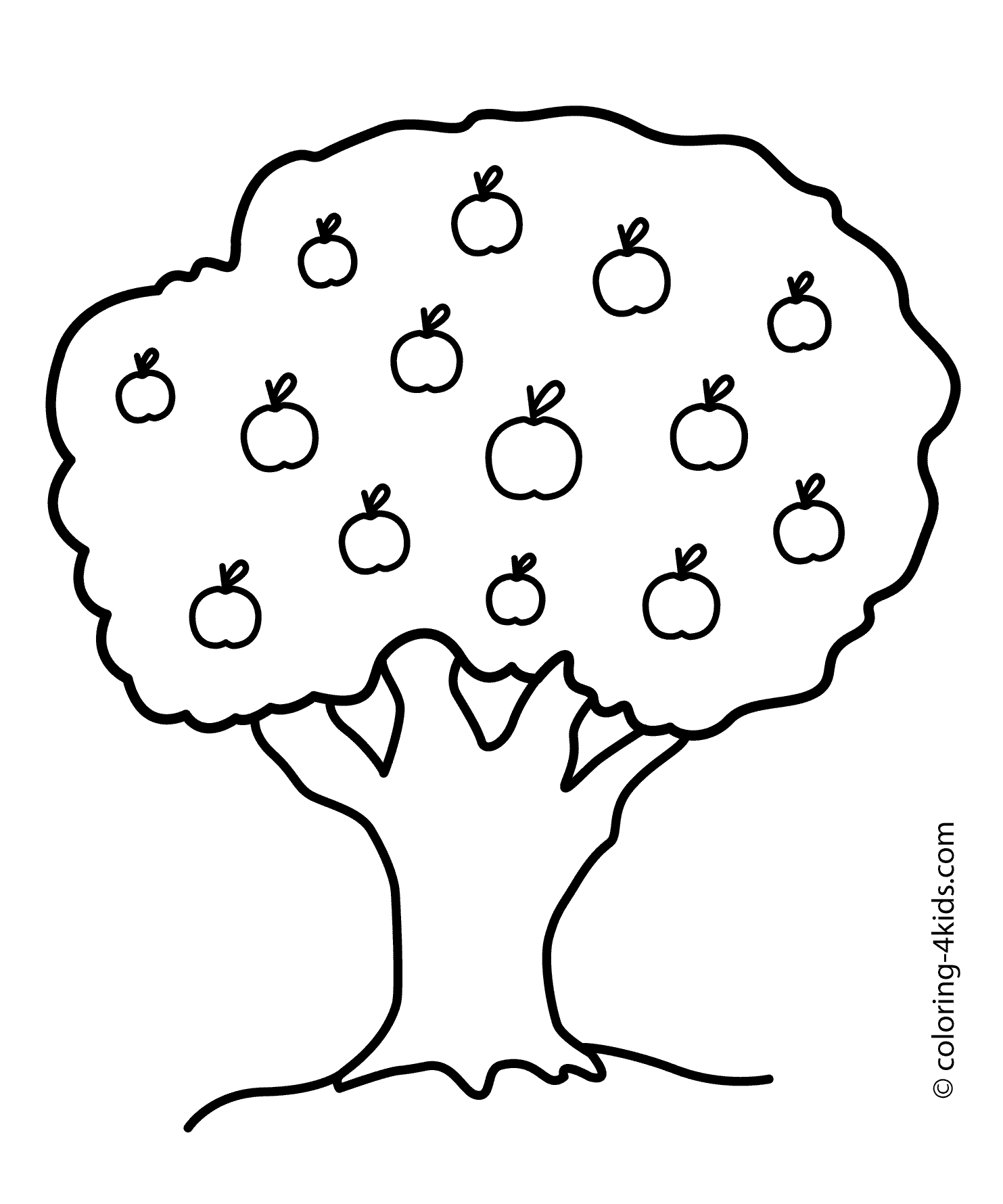 Dessin à colorier: Pommier (Nature et saisons) #163759 - Coloriages à Imprimer Gratuits