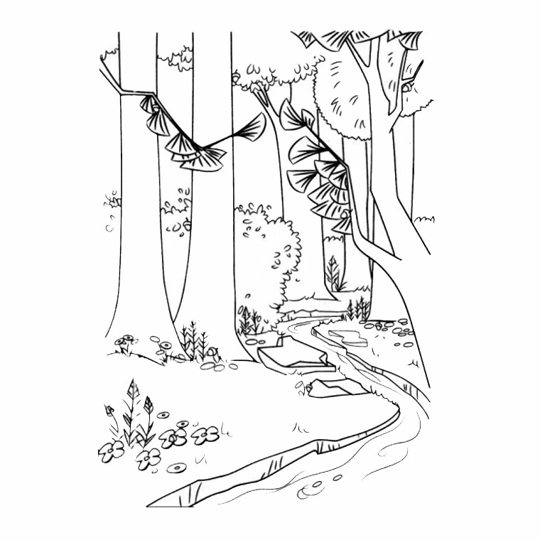 Coloriage gratuit Rivière #159271 de la collection Nature et saisons à imprimer