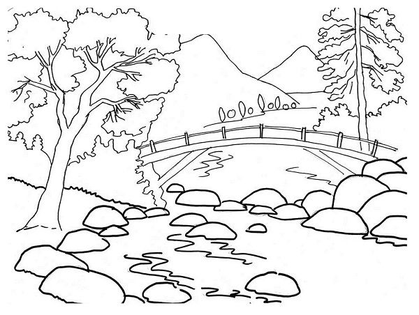 Coloriage gratuit Rivière #159296 de la collection Nature et saisons à imprimer Coloriage gratuit Rivière #159296 de la collection Nature et saisons à imprimer