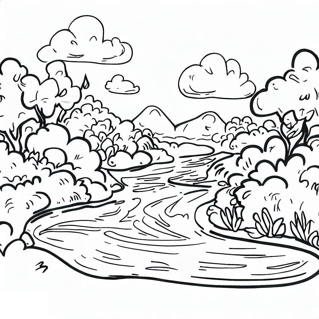 Coloriage gratuit Rivière #188033 de la collection Nature et saisons à imprimer Coloriage gratuit Rivière #188033 de la collection Nature et saisons à imprimer