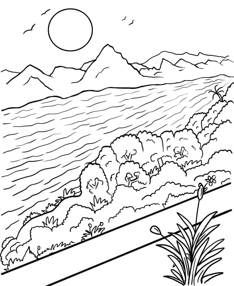 Coloriage gratuit Rivière #188043 de la collection Nature et saisons à imprimer