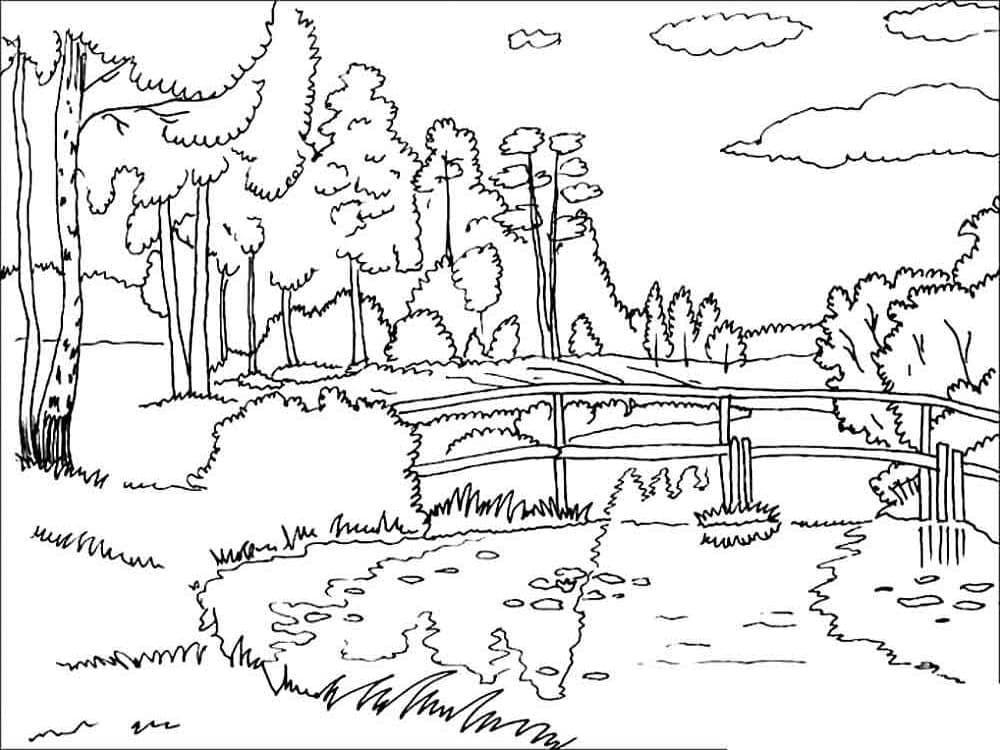 Coloriage gratuit Rivière #188062 de la collection Nature et saisons à imprimer