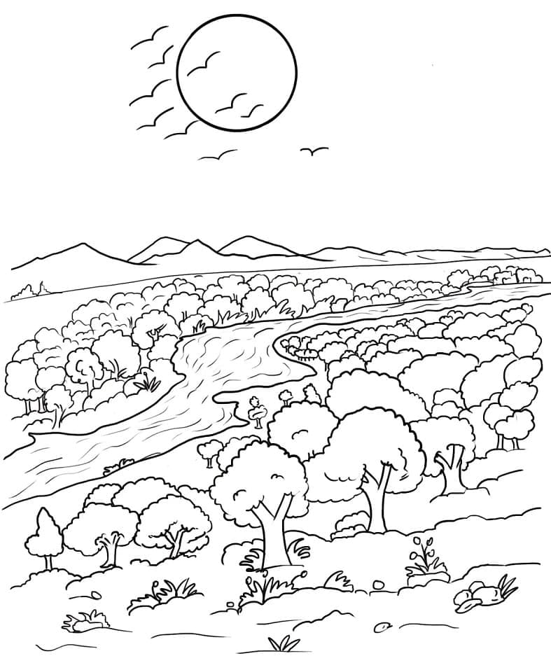 Coloriage gratuit Rivière #188063 de la collection Nature et saisons à imprimer Coloriage gratuit Rivière #188063 de la collection Nature et saisons à imprimer