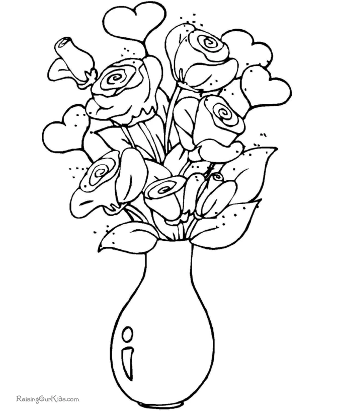 Coloriage gratuit Roses #162021 de la collection Nature et saisons à imprimer