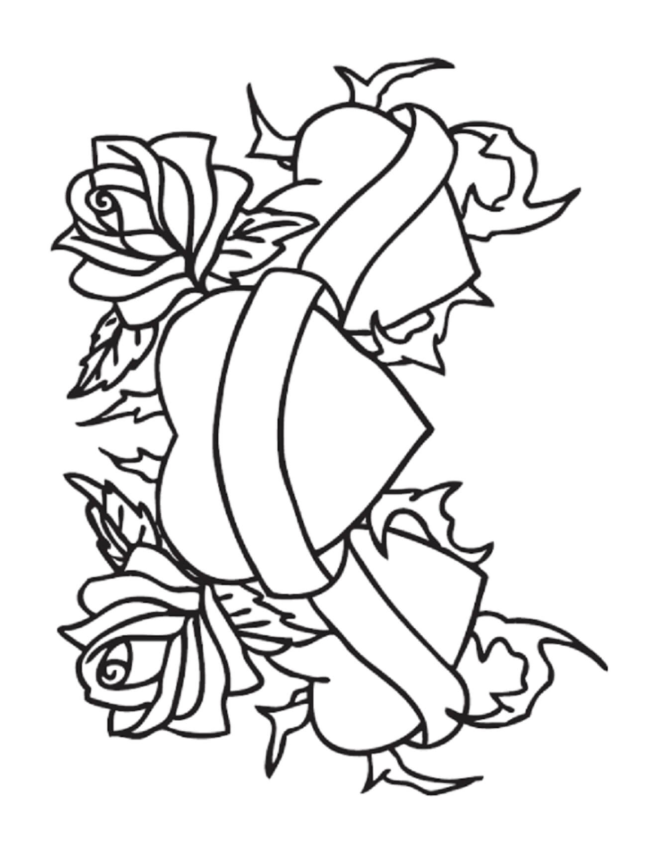 Coloriage gratuit Roses #176494 de la collection Nature et saisons à imprimer