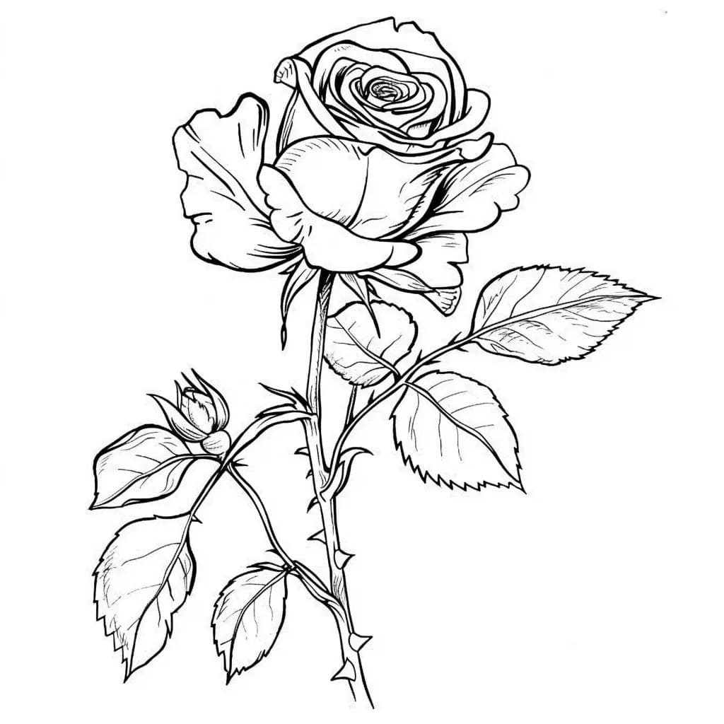 Coloriage gratuit Roses #218713 de la collection Nature et saisons à imprimer