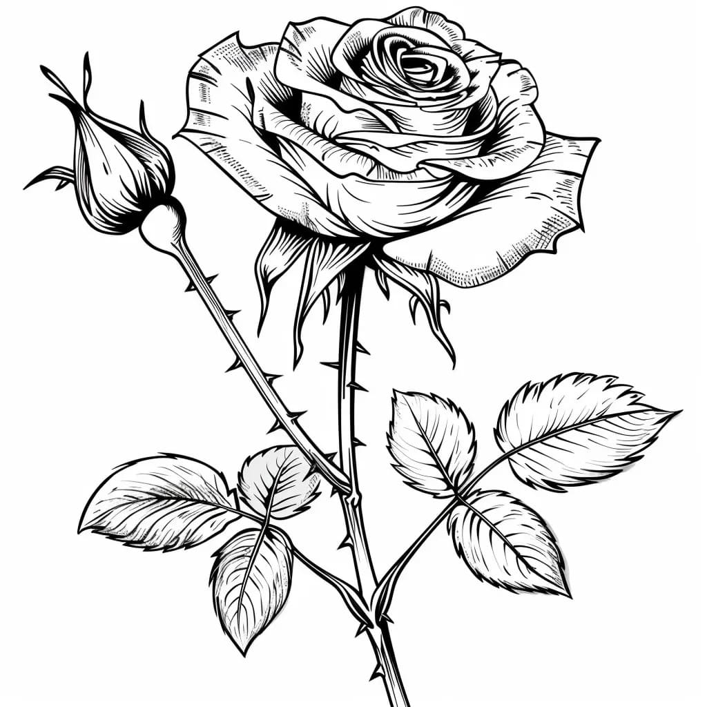 Coloriage gratuit Roses #218714 de la collection Nature et saisons à imprimer