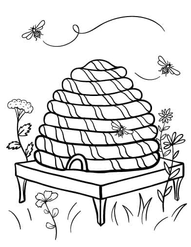 Coloriage gratuit Ruche #221626 de la collection Nature et saisons à imprimer