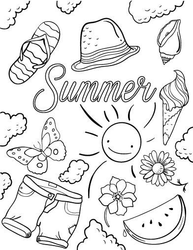 Dessin à colorier: Saison Été (Nature et saisons) #165122 - Coloriages à Imprimer Gratuits