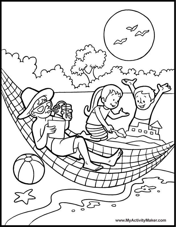 Dessin à colorier: Saison Été (Nature et saisons) #165132 - Coloriages à Imprimer Gratuits