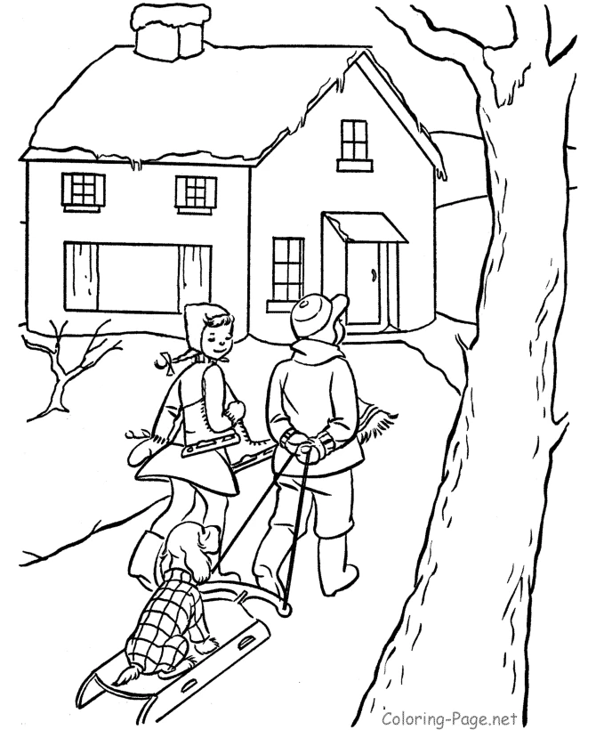 Dessin Saison Hiver #164424 à colorier de la série Nature et saisons, gratuit à télécharger et imprimer