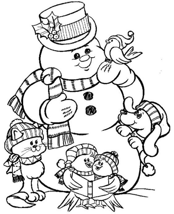 Coloriage à imprimer Saison Hiver #181218 de la série Nature et saisons, gratuit pour enfants et adultes