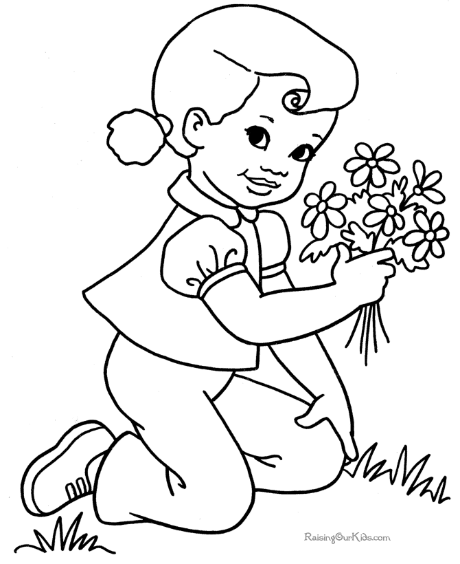 Illustration au trait Saison Printemps #164811 de la collection Nature et saisons à colorier gratuitement
