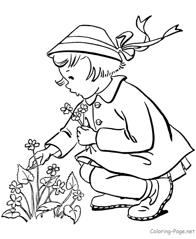 Illustration au trait Saison Printemps #164851 de la collection Nature et saisons à colorier gratuitement