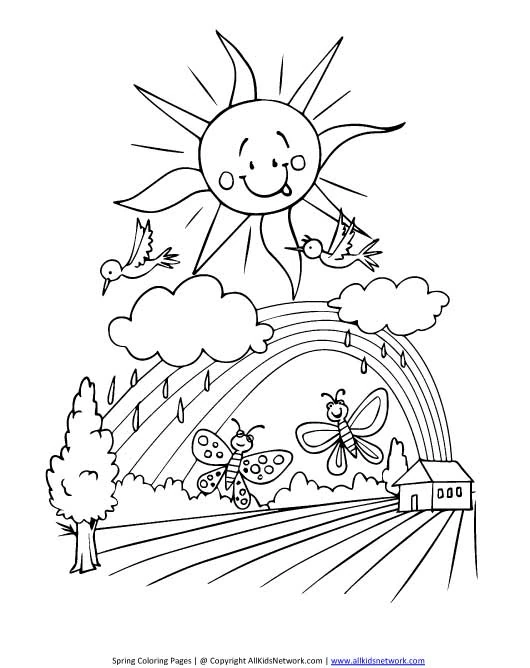 Coloriage gratuit pour enfants et adultes Saison Printemps #165004, collection Nature et saisons