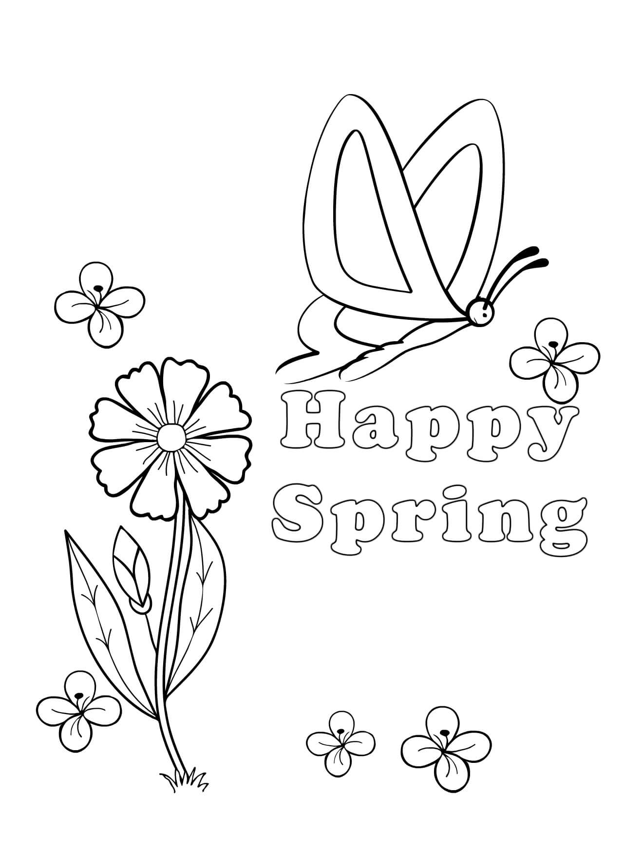 Coloriage Saison Printemps #173209 à imprimer gratuitement, extrait de la collection Nature et saisons