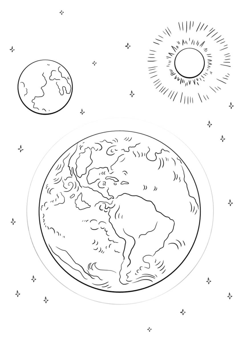 Coloriage imprimable Soleil #172478 de la collection Nature et saisons à colorier aux crayons