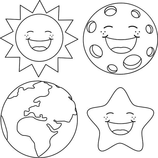 Dessin Soleil #172479 à colorier de la série Nature et saisons, gratuit à télécharger et imprimer