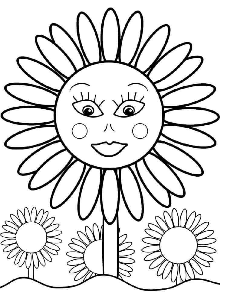 Coloriage gratuit Tournesol #171041 de la collection Nature et saisons à imprimer