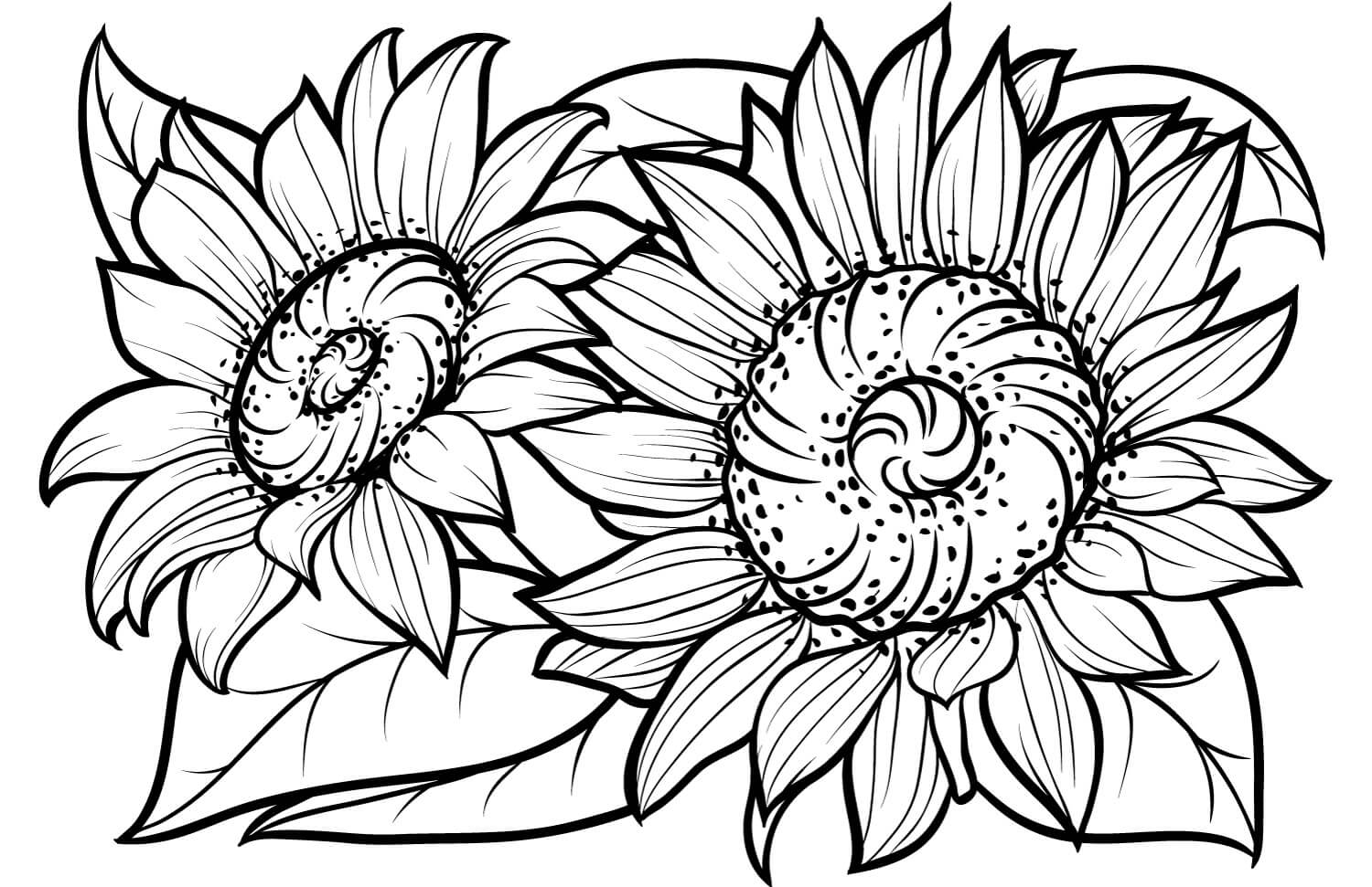 Coloriage gratuit Tournesol #171050 de la collection Nature et saisons à imprimer