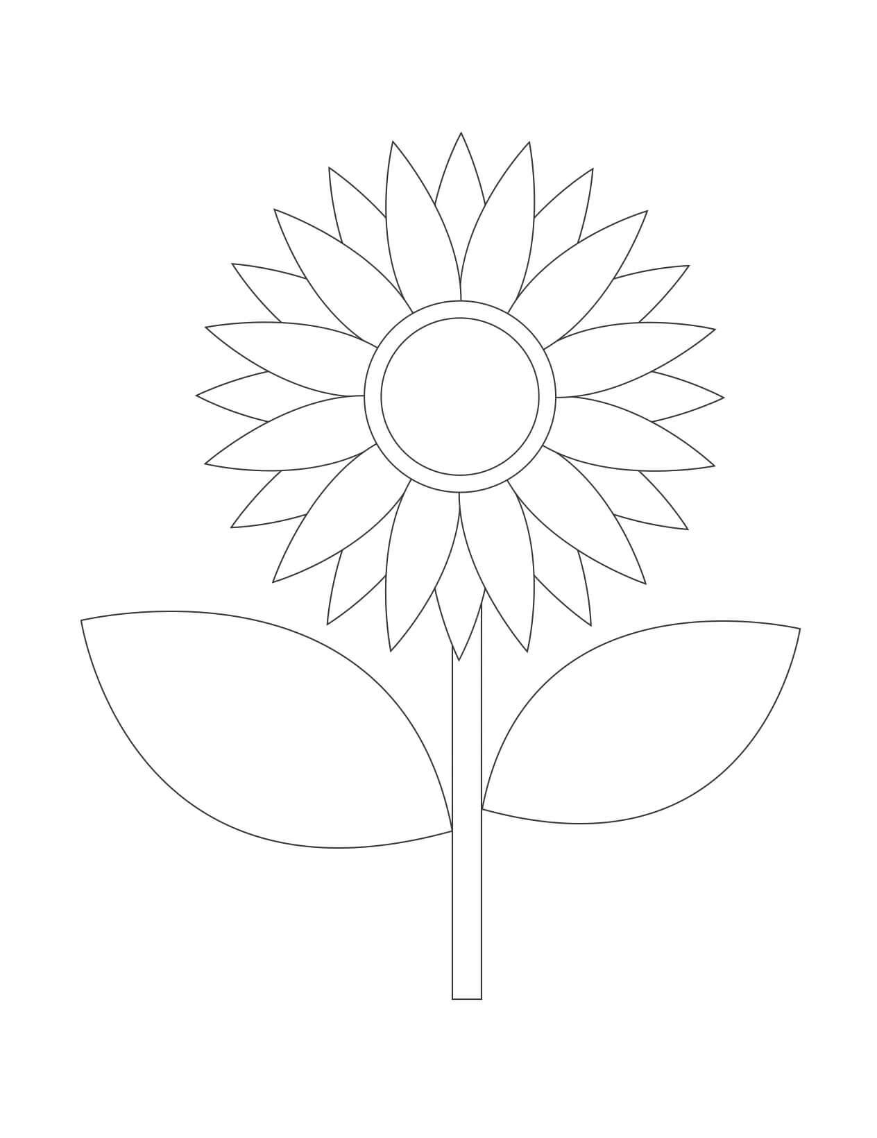 Coloriage gratuit Tournesol #171057 de la collection Nature et saisons à imprimer