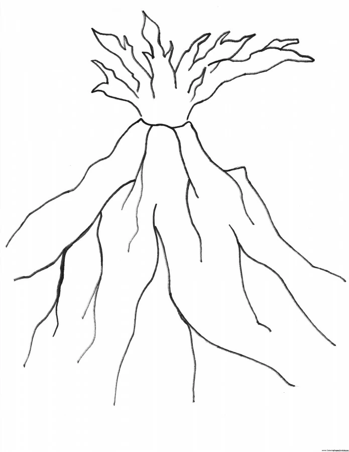 Coloriage gratuit Volcan #166606 de la collection Nature et saisons à imprimer