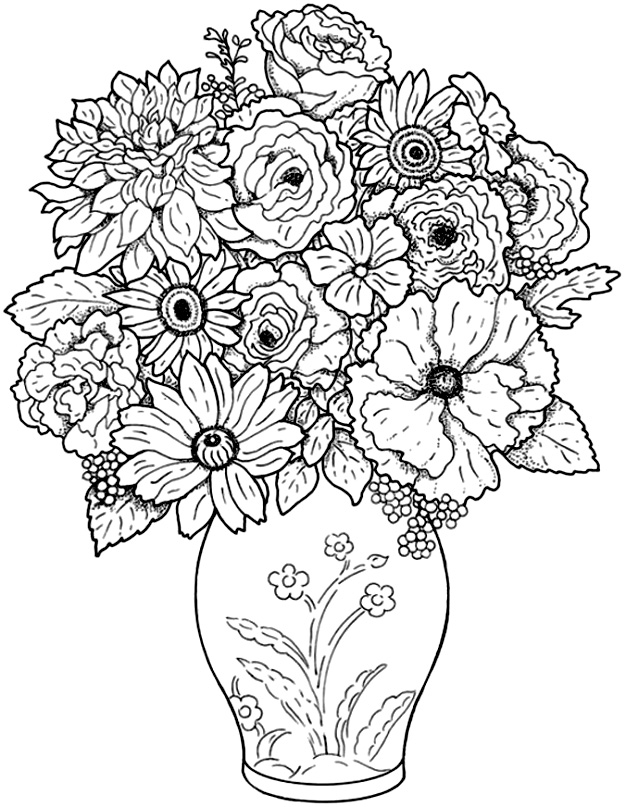 Dessin à colorier: Bouquet de fleurs (Nature) #160763 - Coloriages à Imprimer Gratuits
