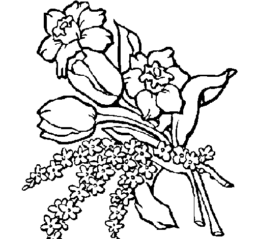 Dessin à colorier: Bouquet de fleurs (Nature) #160801 - Coloriages à Imprimer Gratuits