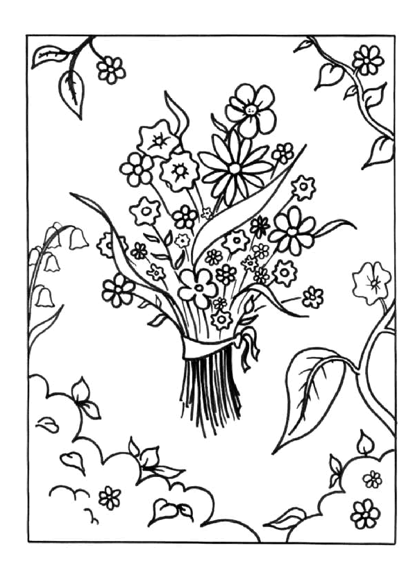 Dessin à colorier: Bouquet de fleurs (Nature) #160827 - Coloriages à Imprimer Gratuits
