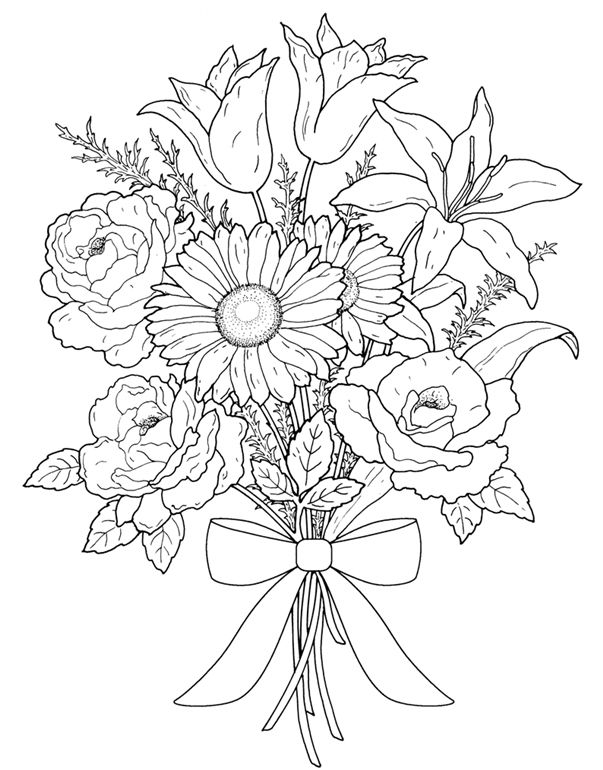 Dessin à colorier: Bouquet de fleurs (Nature) #160879 - Coloriages à Imprimer Gratuits