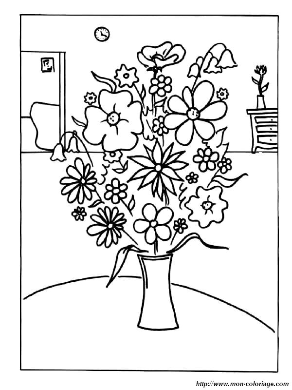 Dessin à colorier: Bouquet de fleurs (Nature) #160892 - Coloriages à Imprimer Gratuits