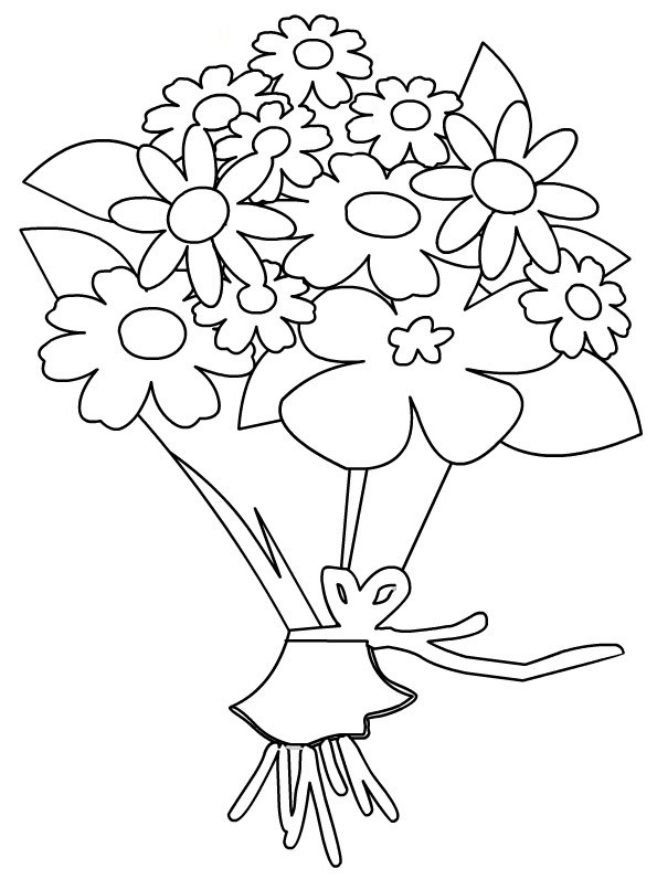 Dessin à colorier: Bouquet de fleurs (Nature) #160980 - Coloriages à Imprimer Gratuits